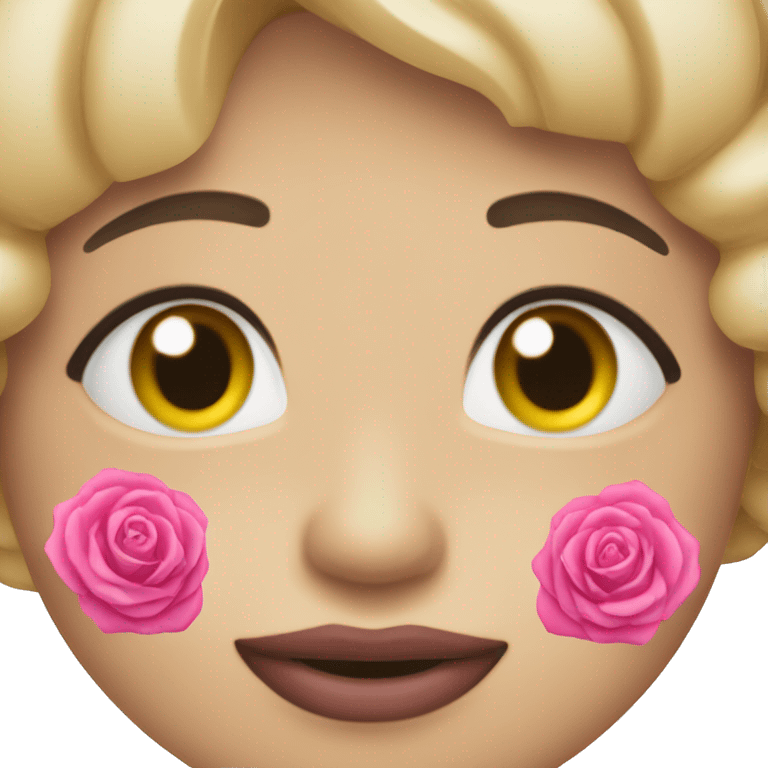 boca com rosa entre os labios emoji