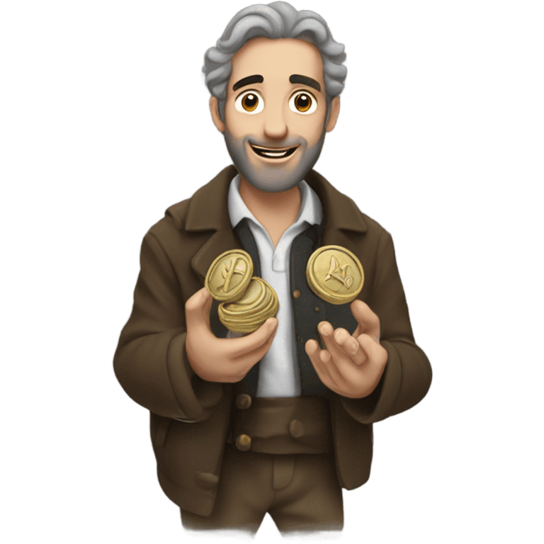 Jewish man holding coins  emoji