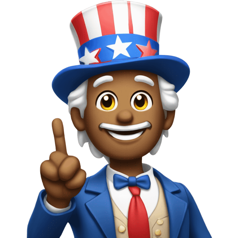 Uncle Sam shows two fingers emoji