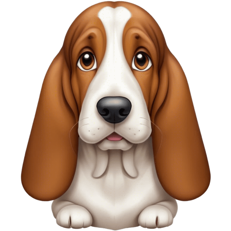 Light brown and white basset hound emoji