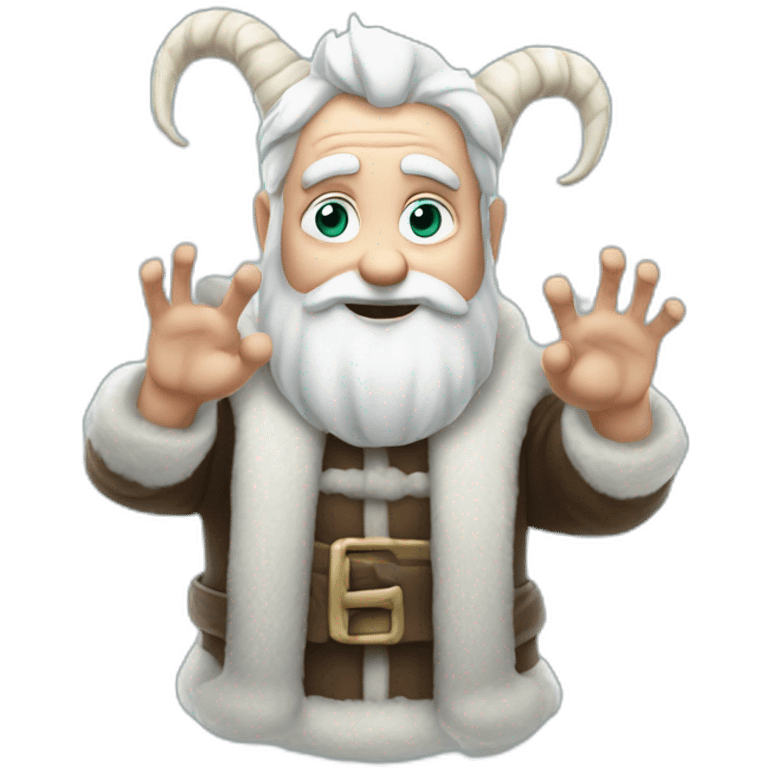 Father Frost with the hands Sign of the Horns emoji