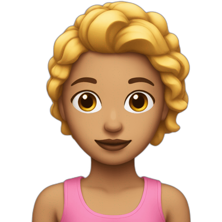 Chica con el pelo rosa y negro emoji