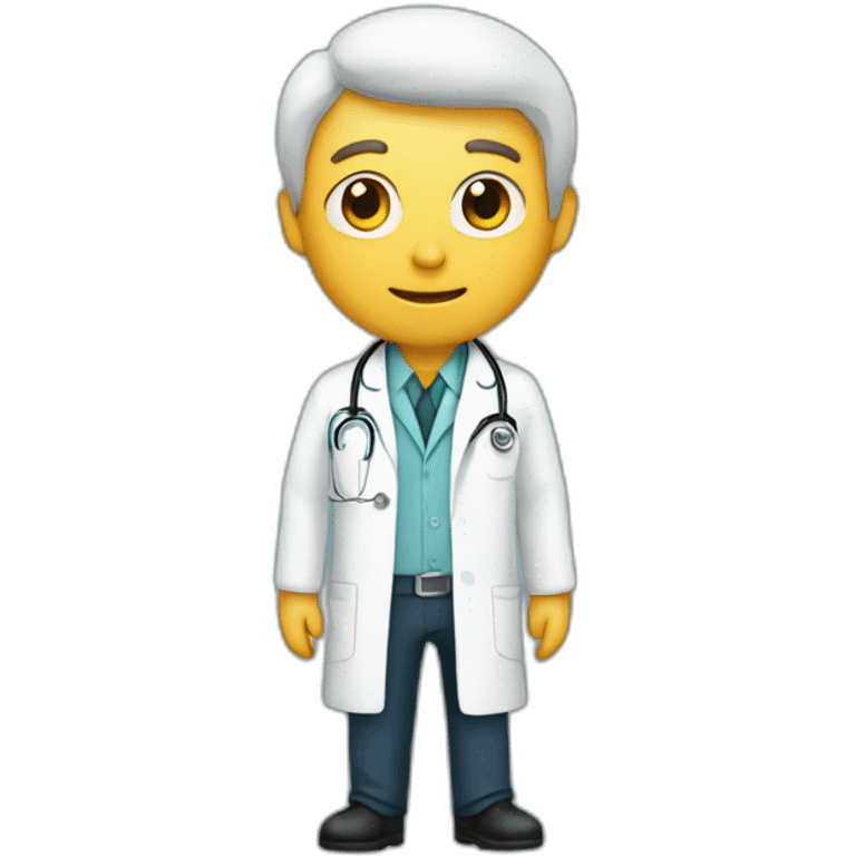 Doctor with the letters “MEDIFIN” on his clothes emoji