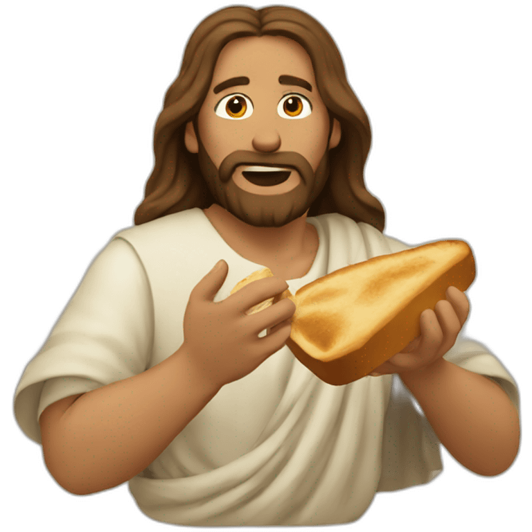 Jesus eating bread emoji