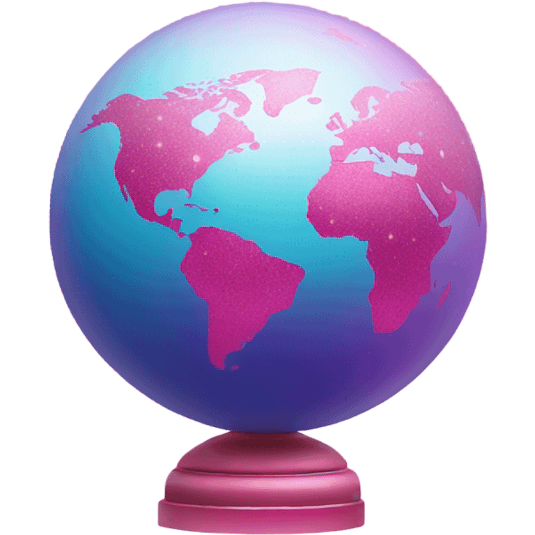 Pink ombre globe with glitter  emoji