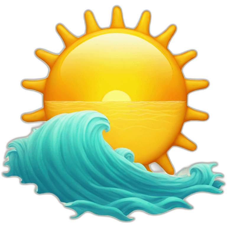 Sun with sea emoji