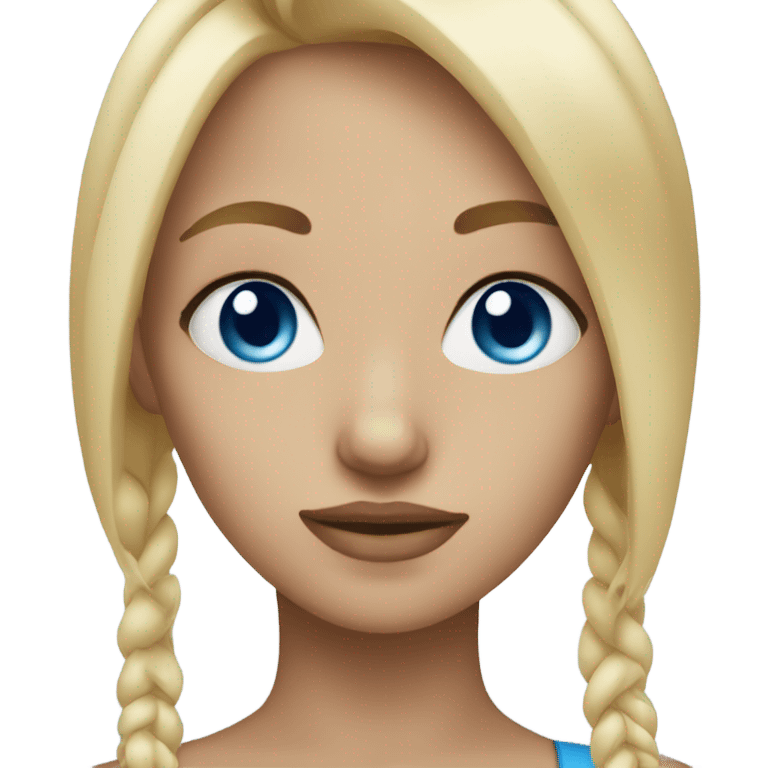 Blue eye blonde hair girl emoji