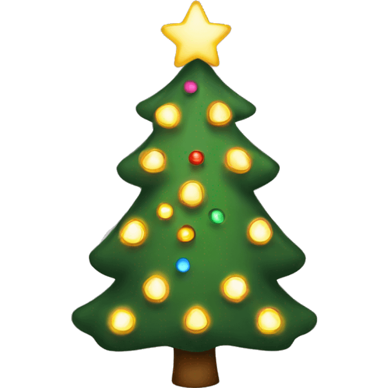 Christmas tree with cute lights emoji