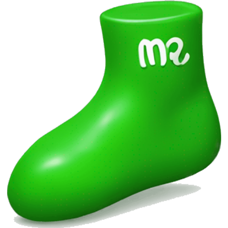 Green m and m foot emoji