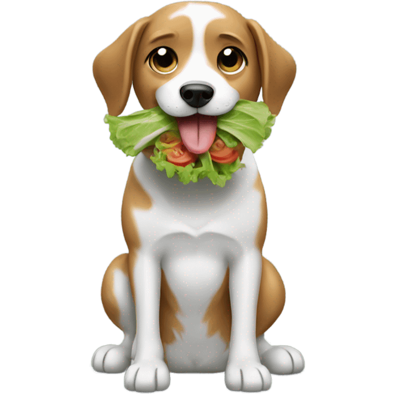 dog eating salad  emoji