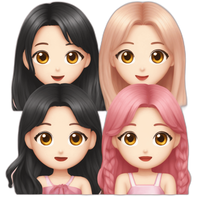 blackpink-lisa-rosé-jennie-jisoo-four asian girls emoji