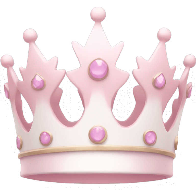 White and pastel pink crown emoji