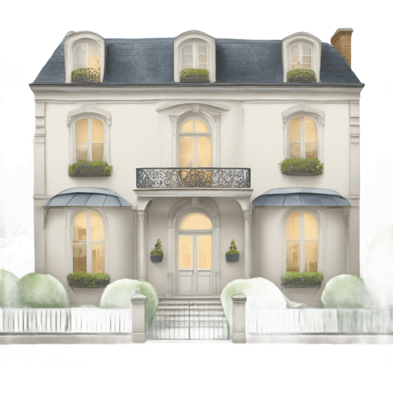 medium white georgian style Parisian chic house emoji