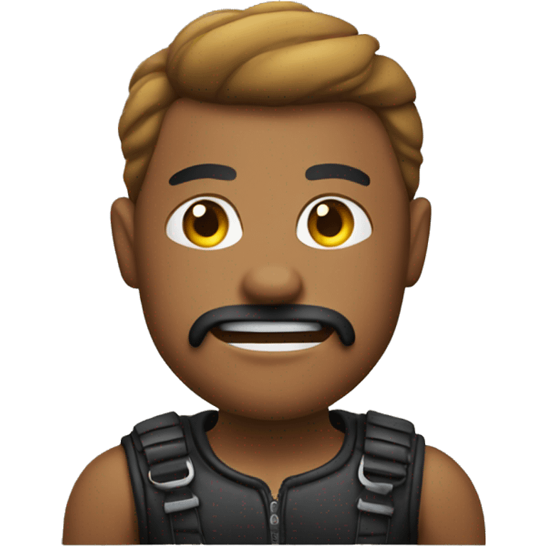 Muscular biker emoji