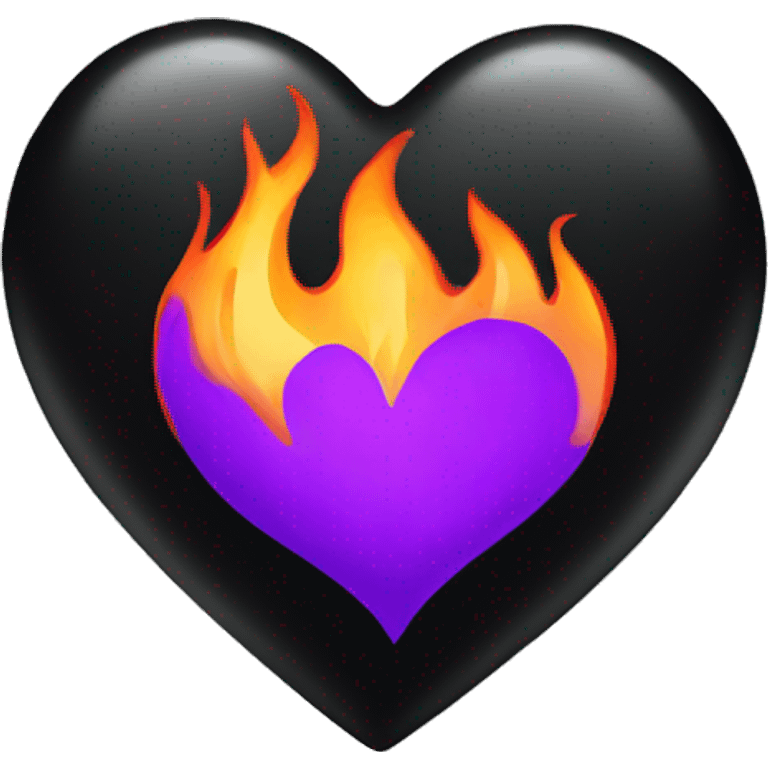 Black heart with flames emoji