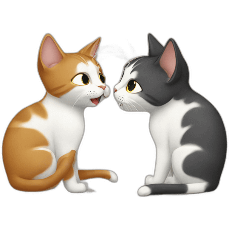 cats sniffing each other emoji