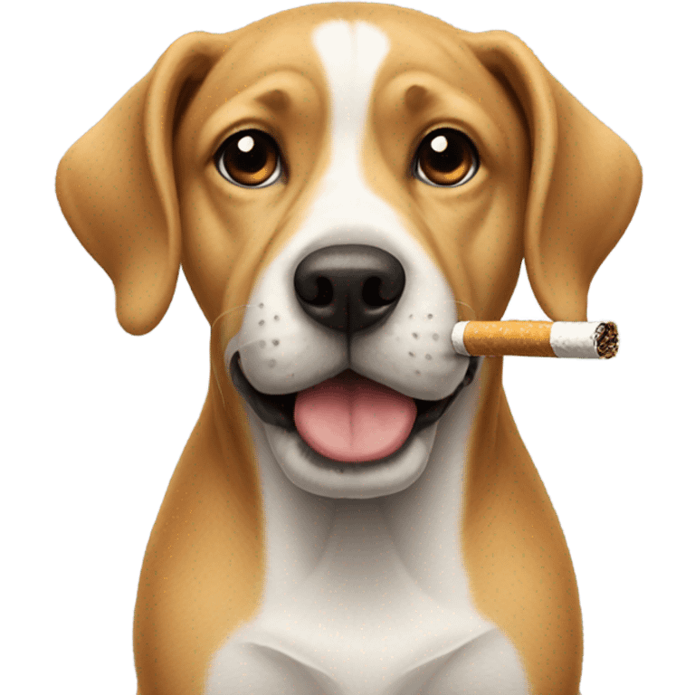 Dog smoking a cigarette emoji