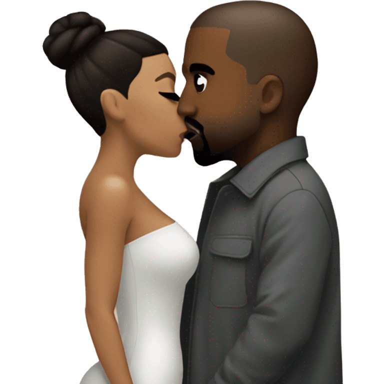 kanye kissing kim emoji