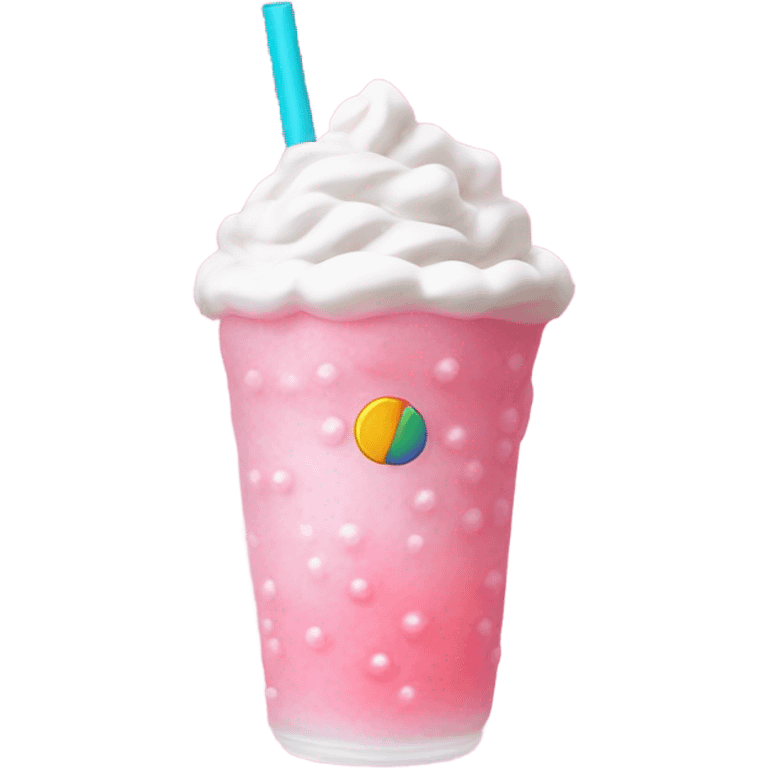 Pink boba drink emoji