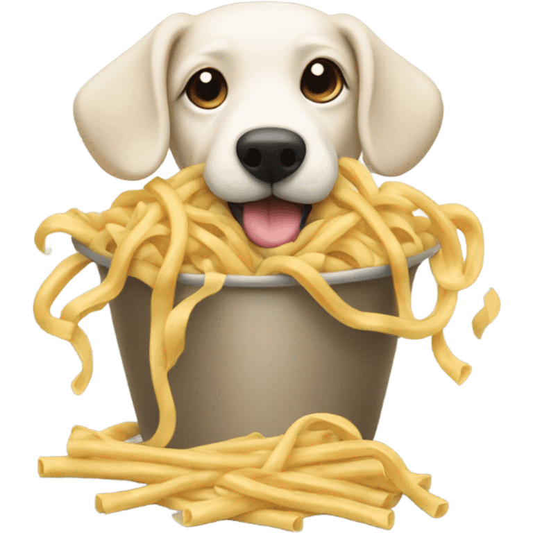 Dog with noddles  emoji