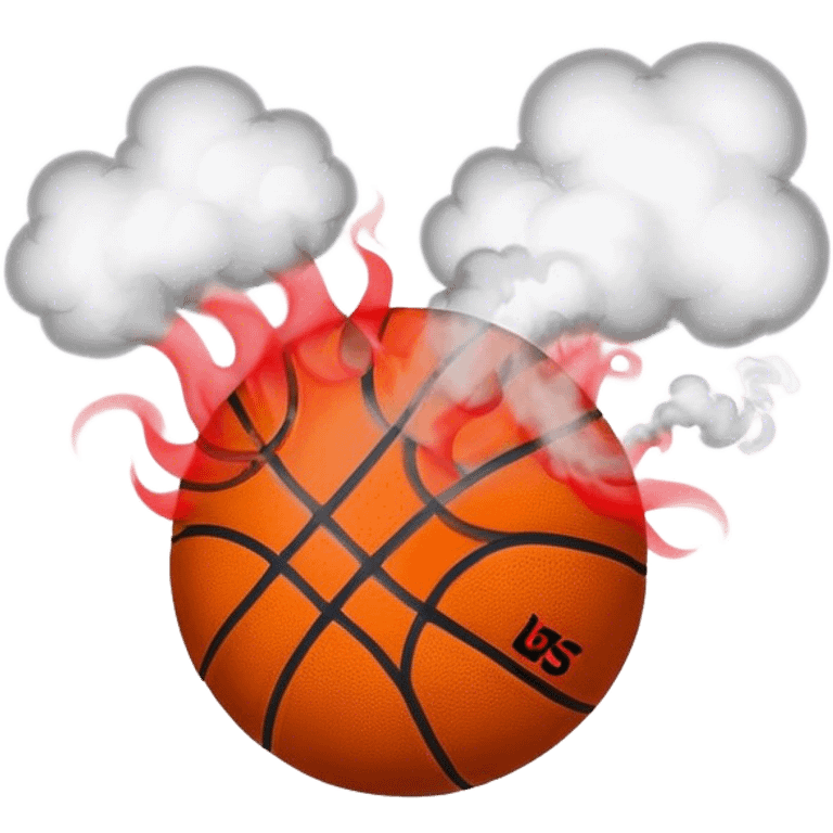 Basketball red eyes with smoke background emoji