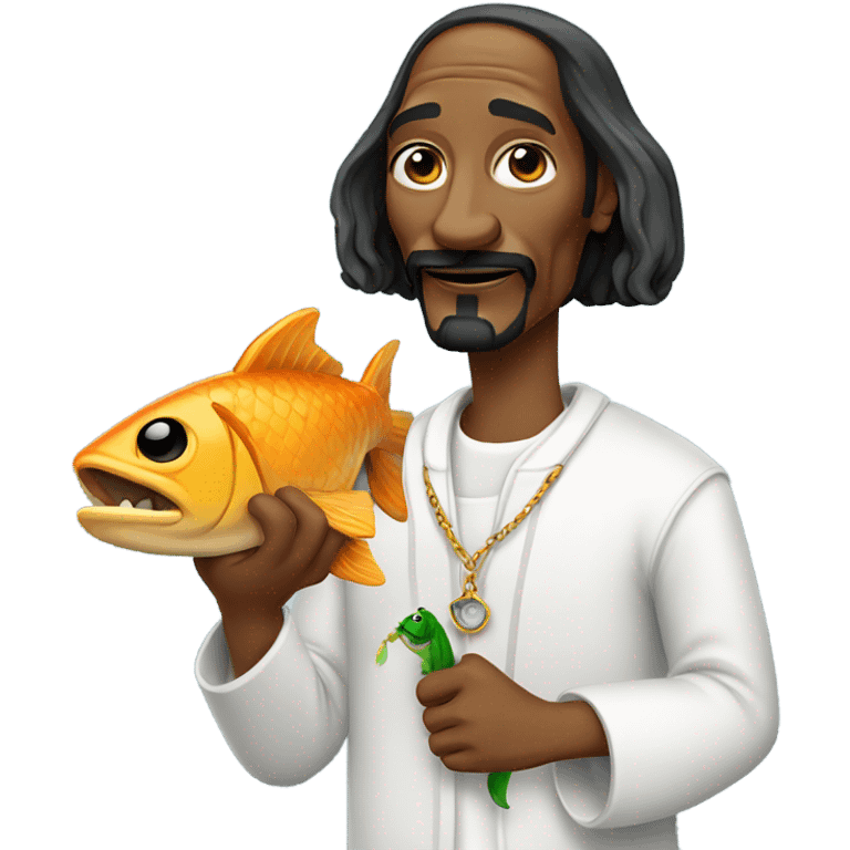 snoop dog holding a fish emoji