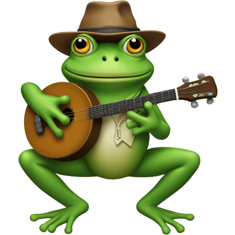 Frog playing the banjo emoji