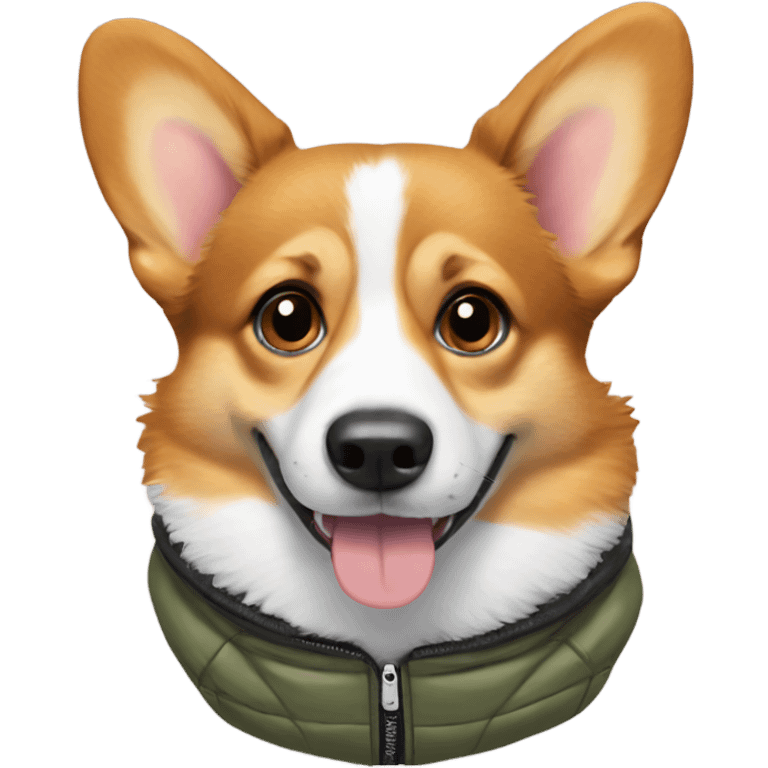 Corgi with a jacket emoji