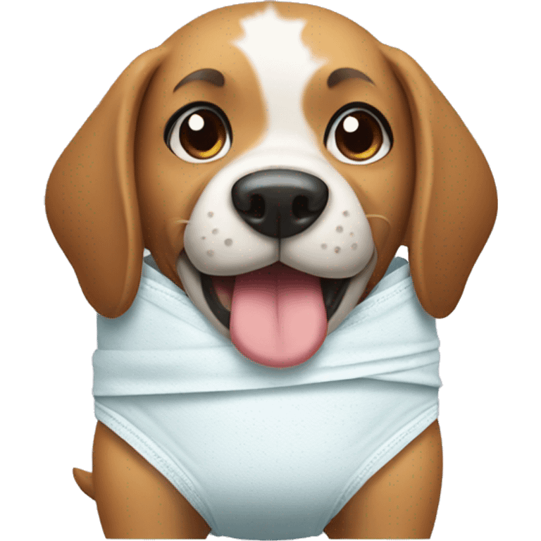 Dog with diaper on emoji