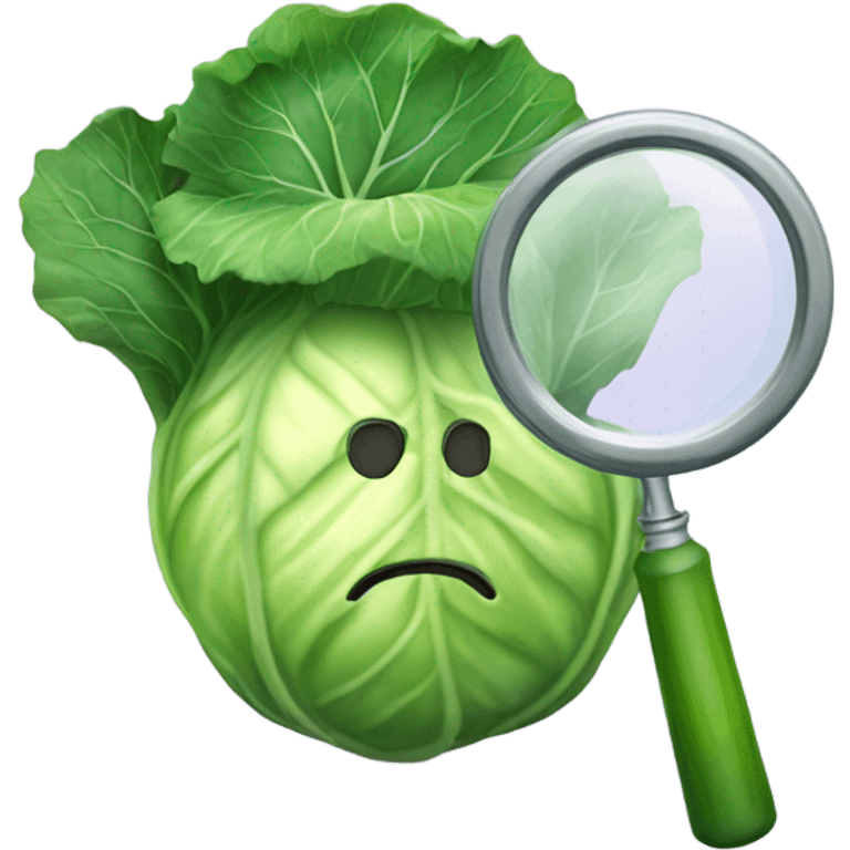 cabbage hold magnifying glass emoji