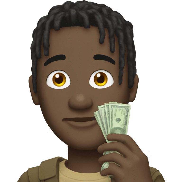 Travis Scott holding money emoji