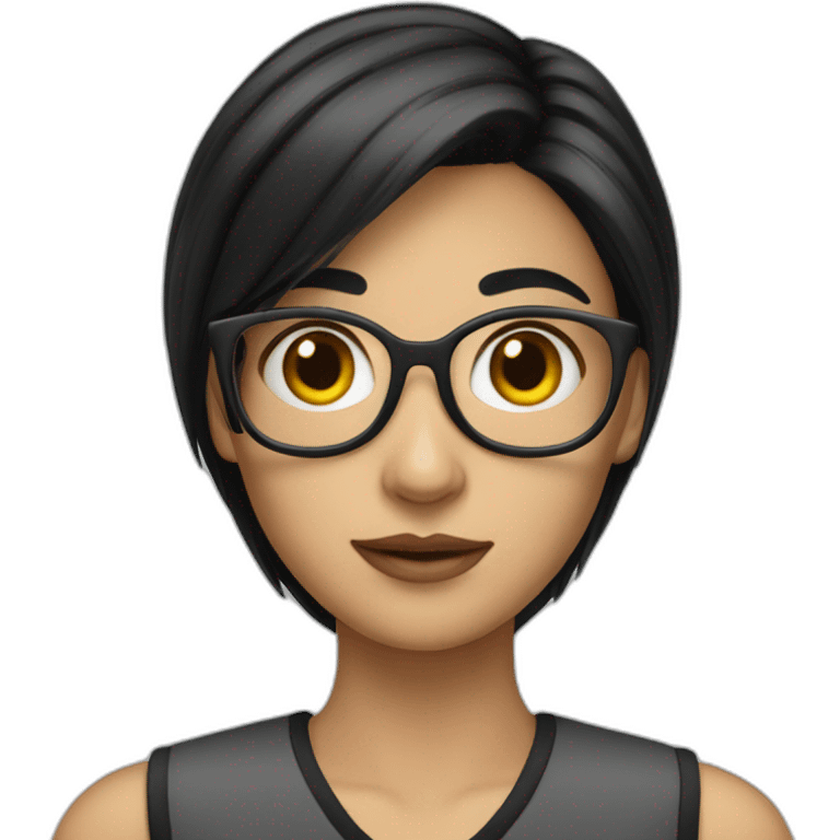 IT department girl nerds with black hair emoji