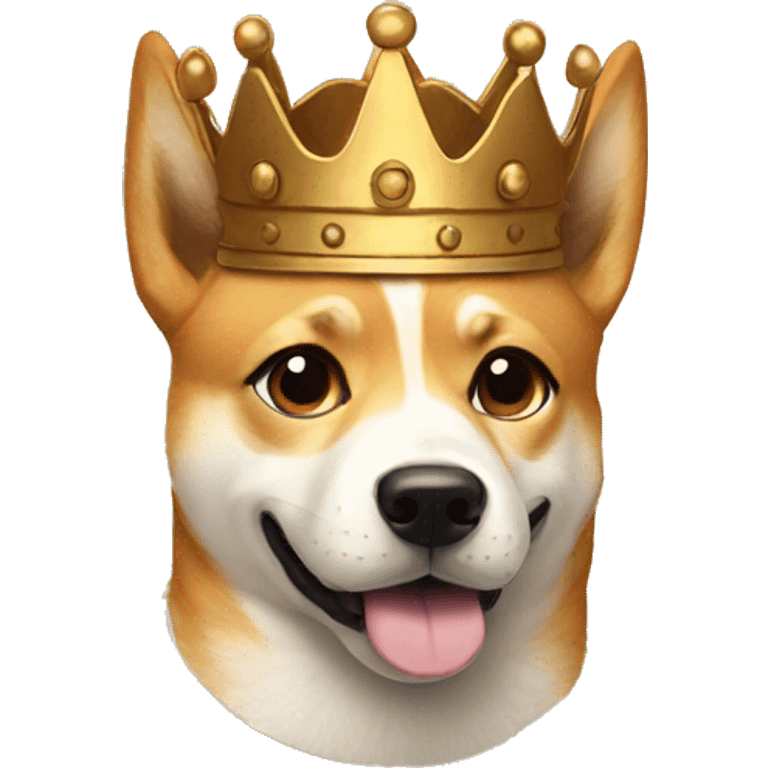 cute doge with bronze crown emoji