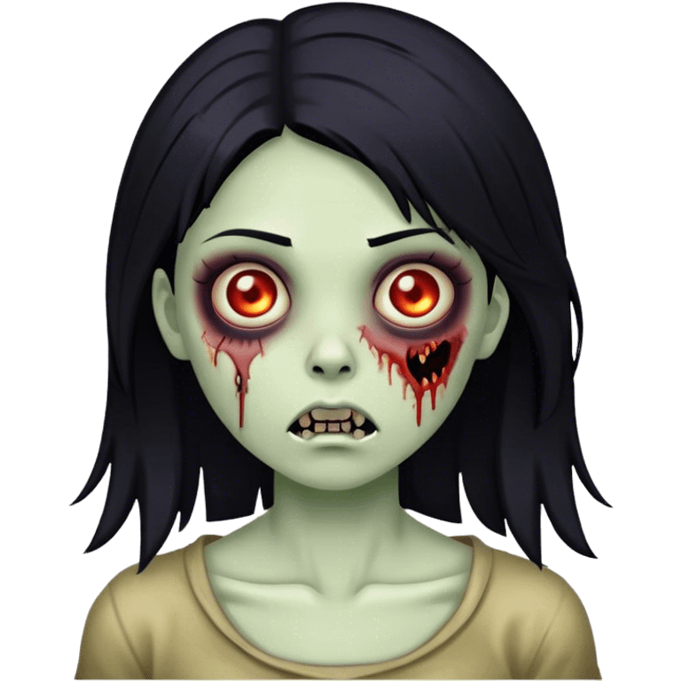 girl zombie with black hair emoji