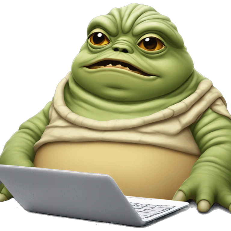 Jabba the Hutt from Star Wars with a laptop emoji