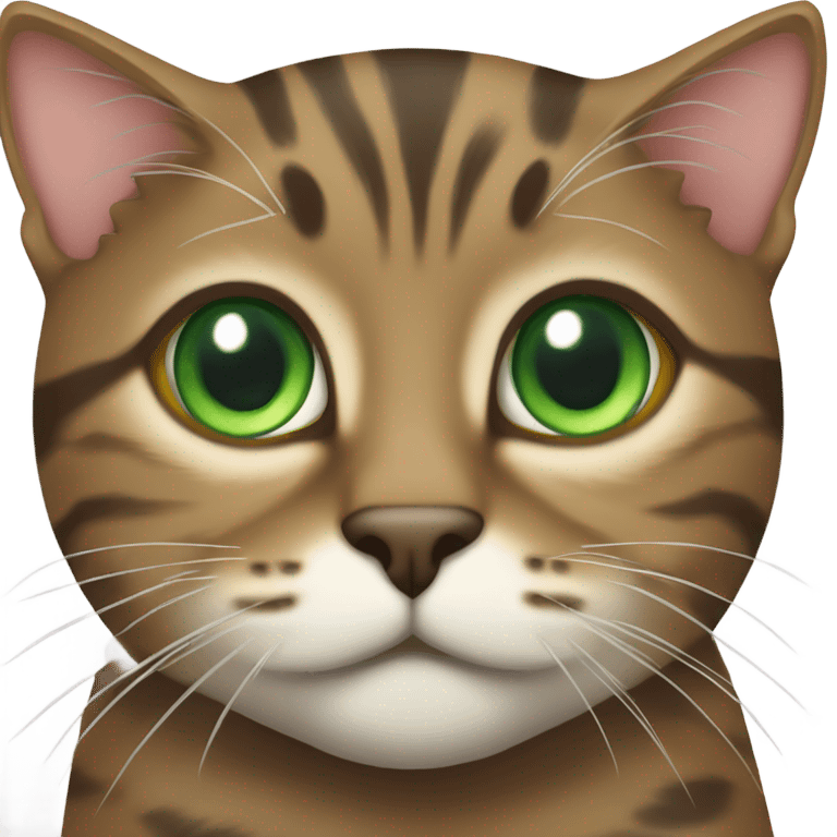 brown tabby cat with green eyes emoji