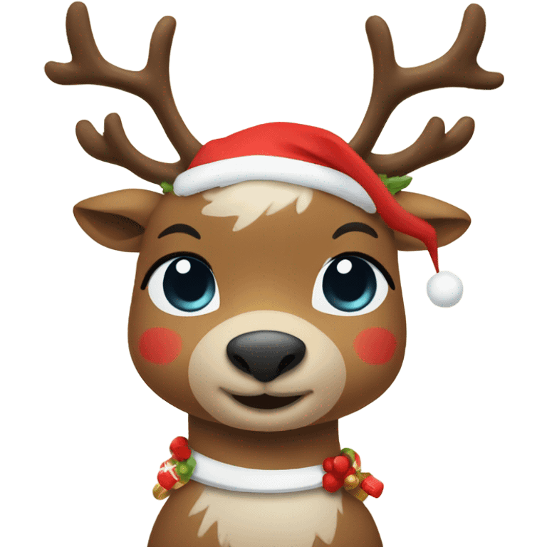 Christmas reindeer cute emoji