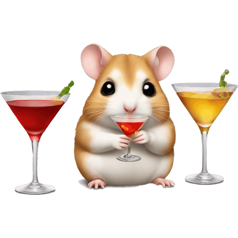 hamster drinking a martini emoji