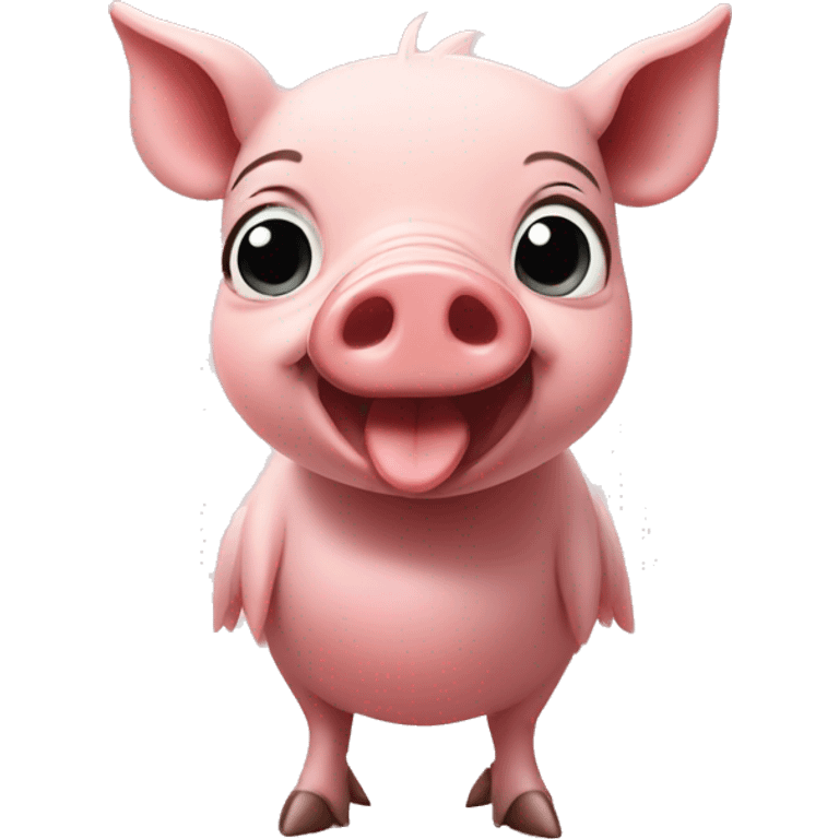 Pig turkey hybrid baby smirking emoji