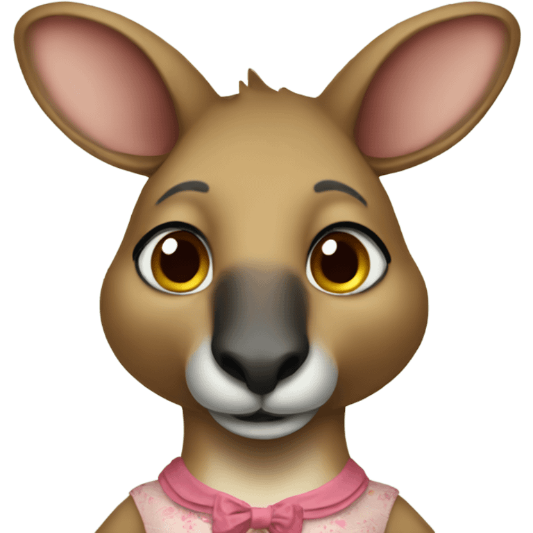 Kangaroo in a dress emoji