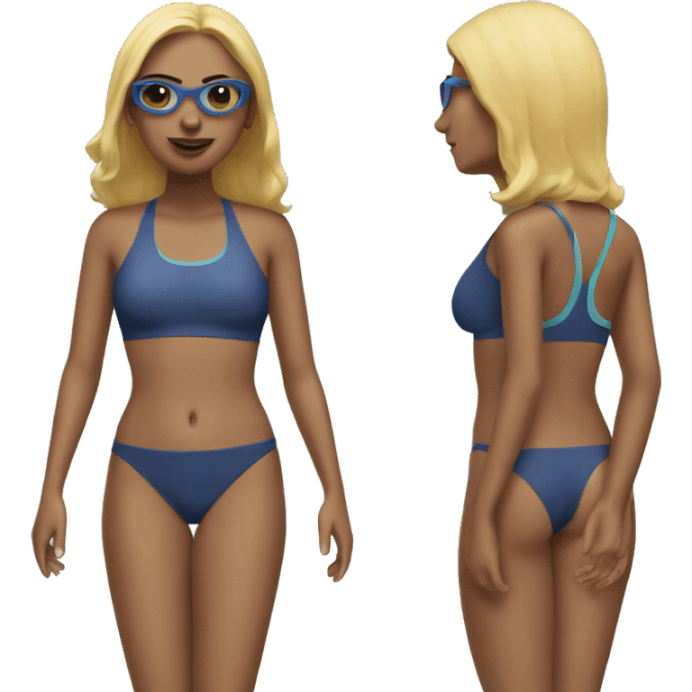 Woman with two piece swim suit emoji