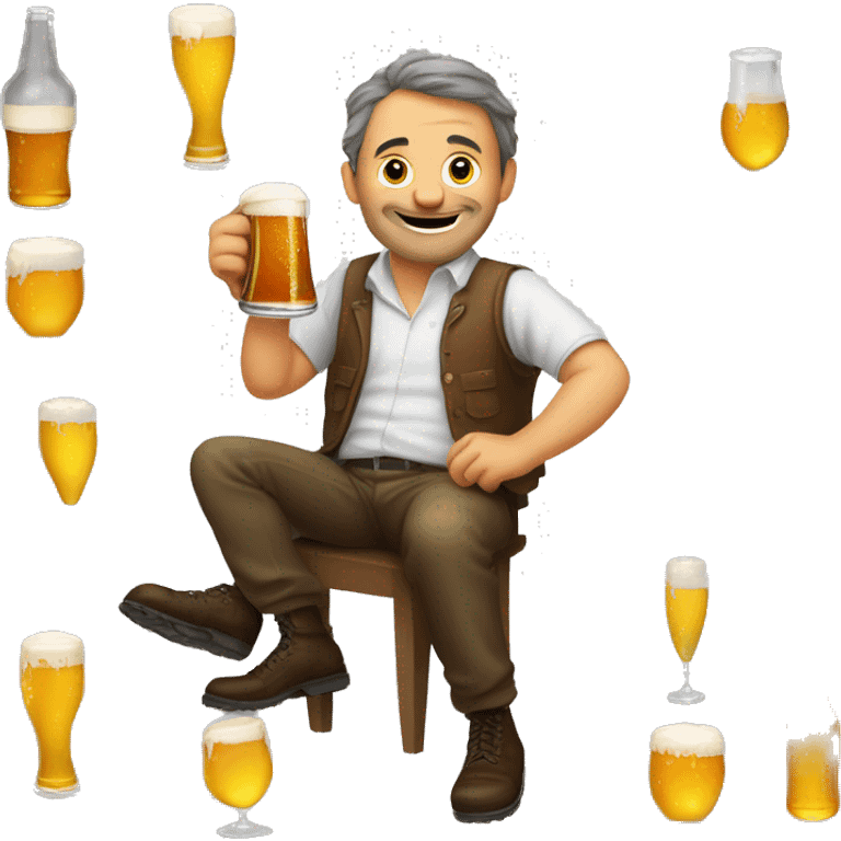 Un marcasin humain avec une bière  emoji