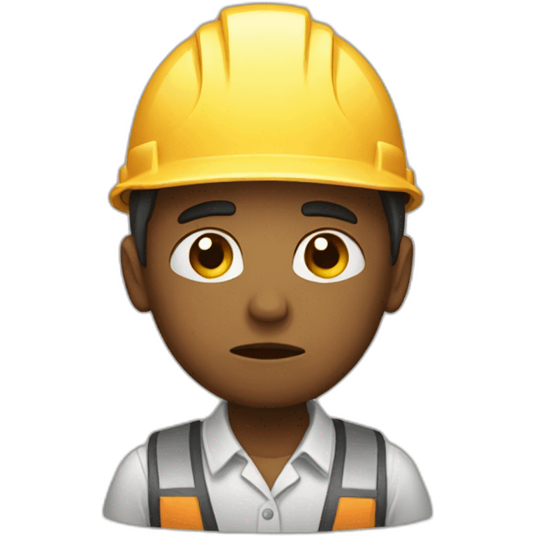 Worker sad with anxiety emoji