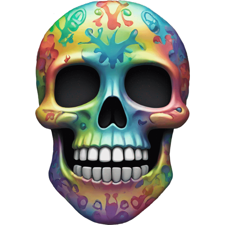 Colourful skull emoji