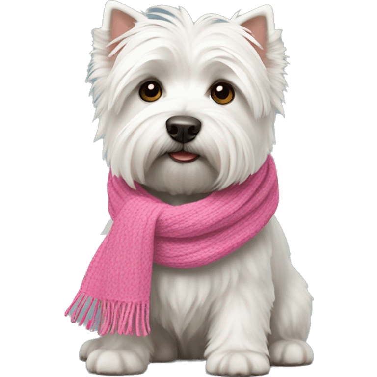 West highland terrier with a pink scarf  emoji