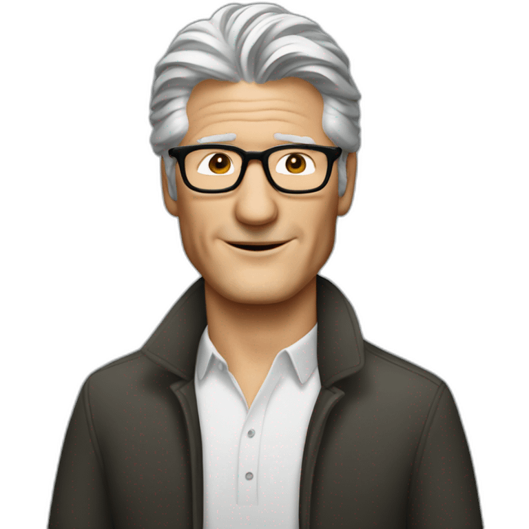 Richard Gere with little hair, beard and glasses emoji