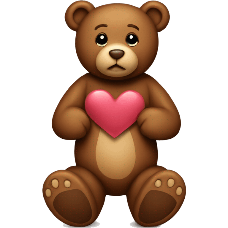 brown teddy bear with brown heart emoji