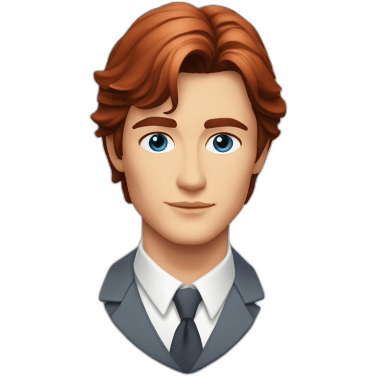 Alain Delon young student blue eyes short red hair emoji