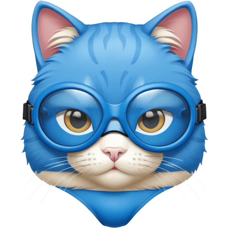 blue  swimsuit cat and googles emoji