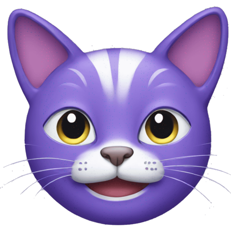 Purple Cat smiling emoji